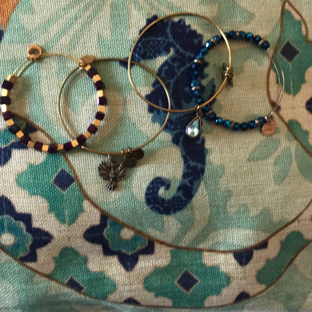 Alex and Ani Bangles Gold tone